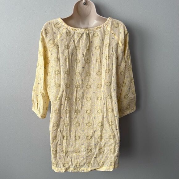 Eddie Bauer Pale Yellow Cotton Blouse Size L - Picture 4 of 6